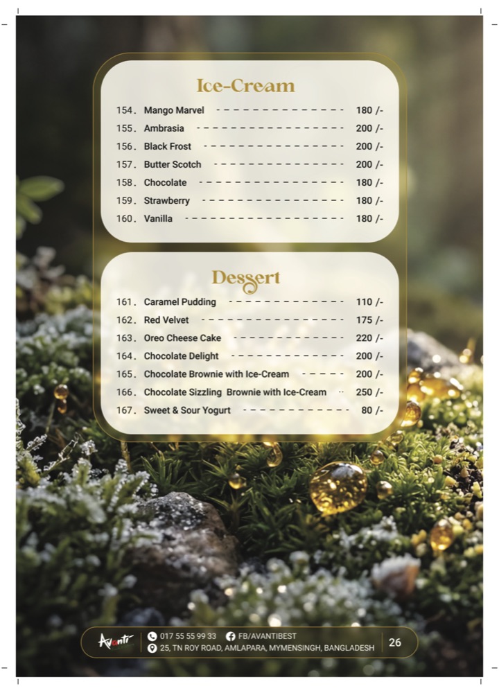 Avanti Classic Page 26 Dessert & Honey